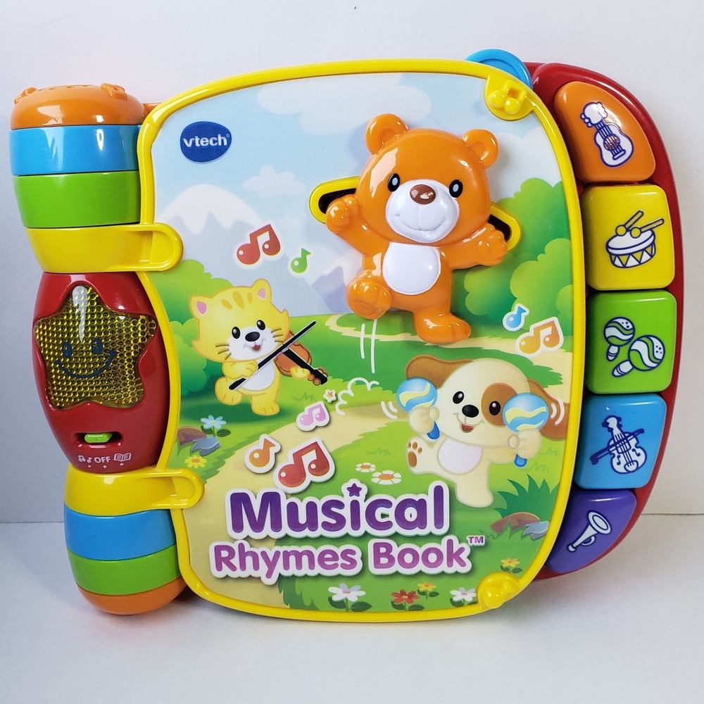 VTech Toy Musical Rhymes Electronic Book Flipping Pages With Lights Sounds Music